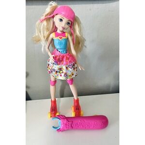 Barbie Video Game Hero Doll Light Up Roller Skates Tested Works Handle Complete